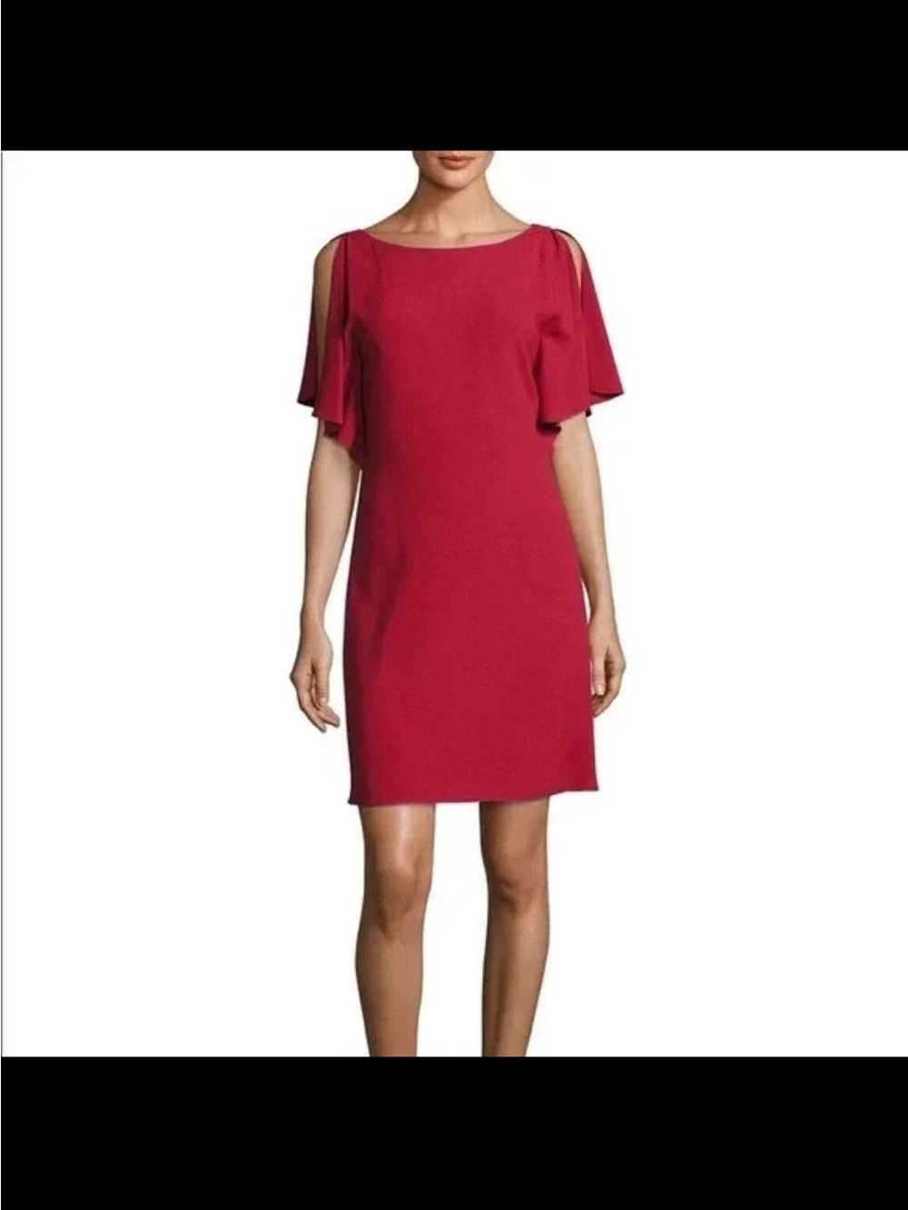 Theory Andzelika Rosina Crepe Red Flutter-Sleeve Mini Dress size 0 - Picture 12 of 16